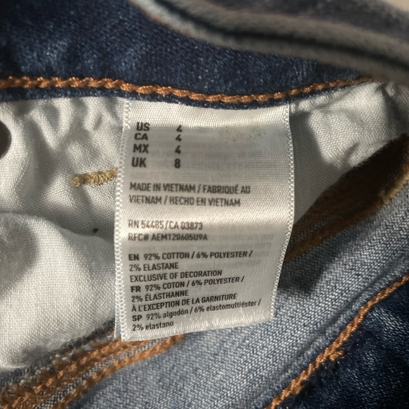 American Eagle Women’s Blue Denim Super Stretch X Distressed Jean Skirt Size 4 - Picture 7 of 10